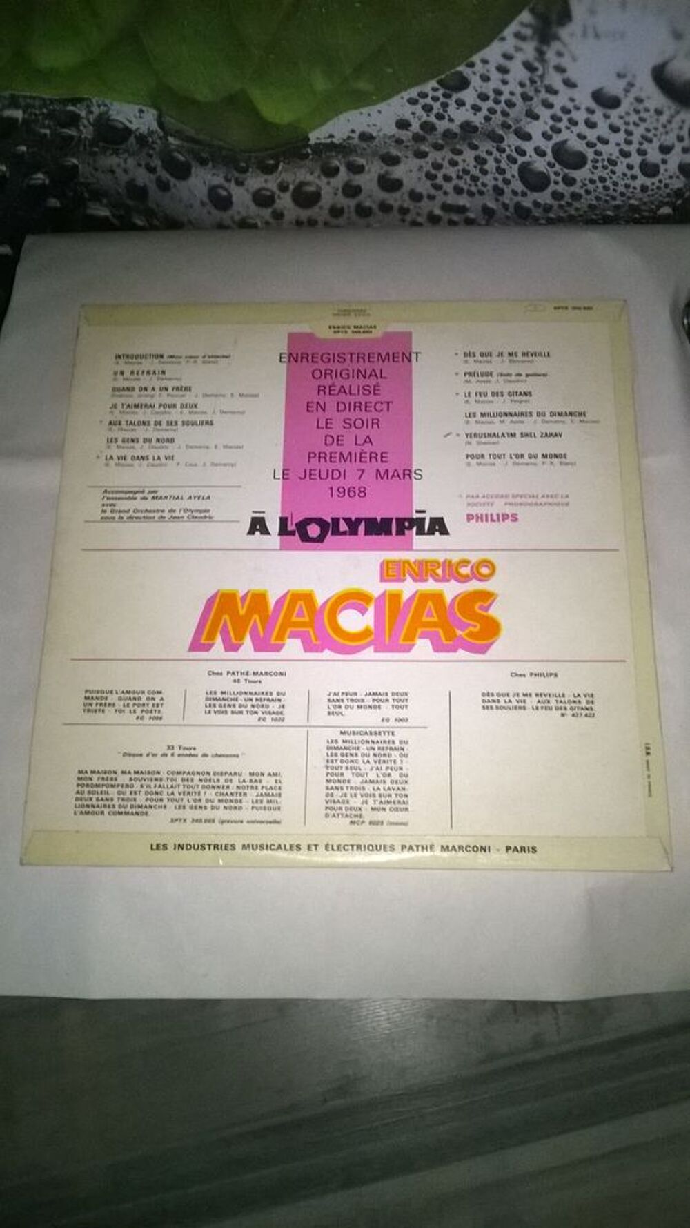 Vinyle Enrico Macias 
Olympia 68
1968
Excellent etat
Int CD et vinyles