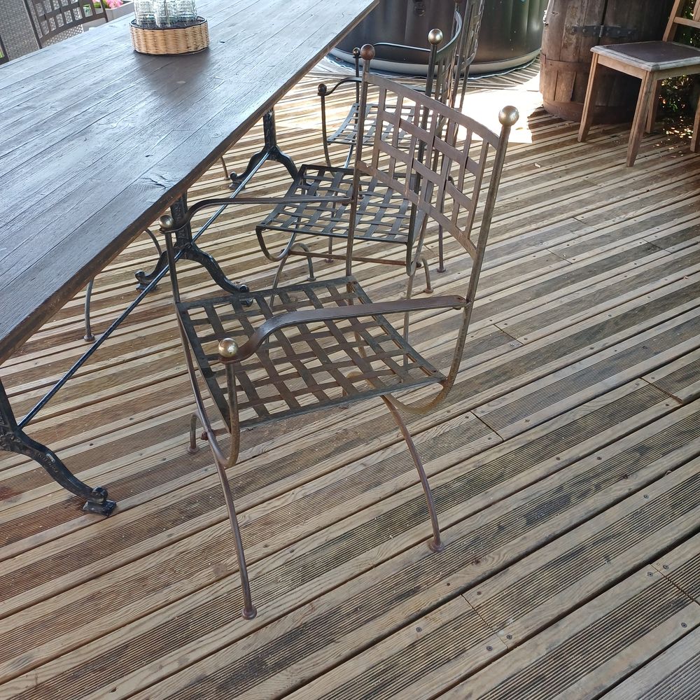 Table et lot de 6 chaises ext&eacute;rieurs Jardin