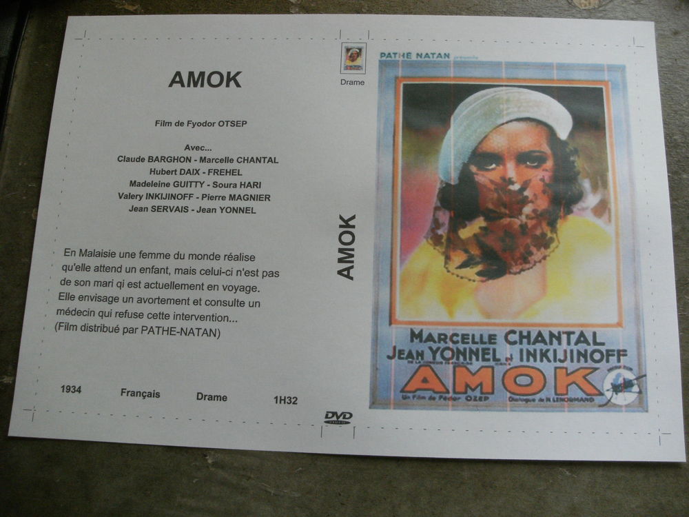 Film : " Amok " DVD et blu-ray