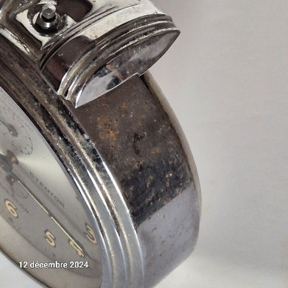 Ancien r&eacute;veil m&eacute;canique Bayard Stentor r&eacute;p&eacute;tition en m&eacute;tal c 