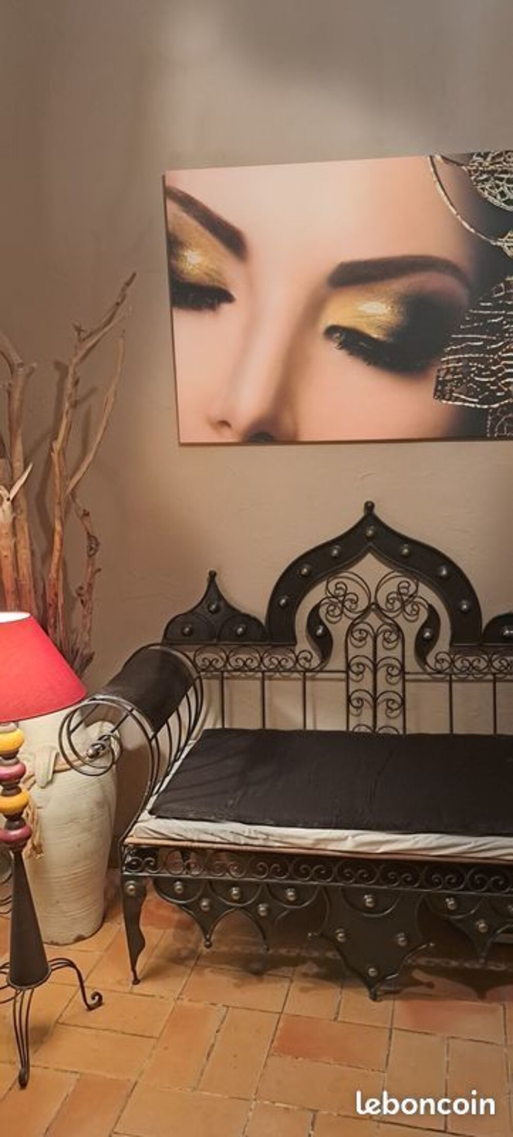 Banquette fer forg&eacute; orientale 3 places Meubles