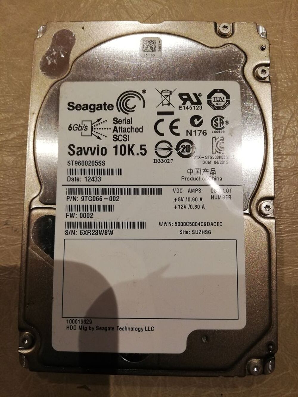 10000RPM 64mb 600GB SAS Seagate Savvio 10K.5 ST9600205SS Ser Matriel informatique