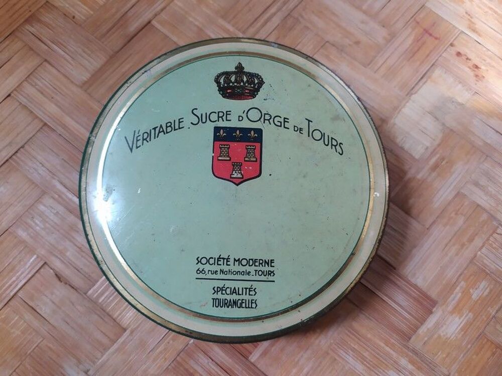 Ancienne Boite Publicitaire V&eacute;ritables Sucre d'Orge de Tours 