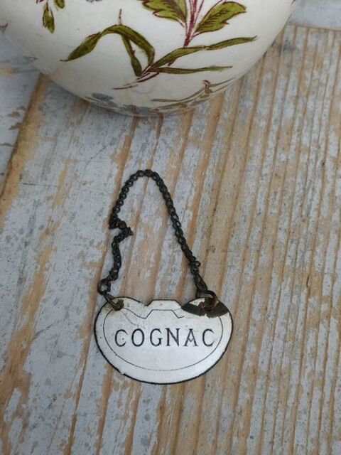 Ancienne Plaque Émaillée Cognac Liqueur Bouteille Carafe 35 Loches (37)
