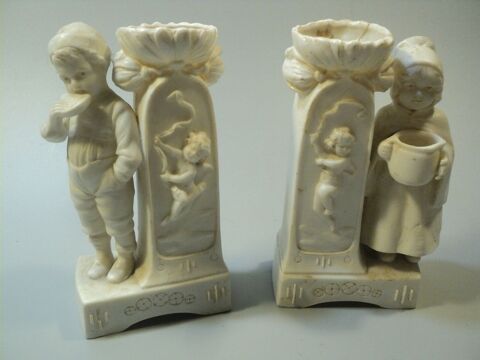 Vases Porcelaine Allemande Biscuit Enfants William Goebel 30 Loches (37)