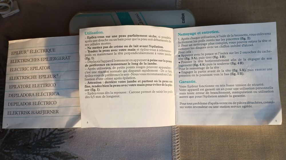 EPILATEUR "CARESSE" de "CALOR" + TROUSSE DE TRANSPORT Electrom�nager