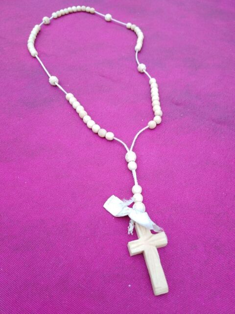 Chapelet ancien en perles avec un petit ruban 50 cm (5) 10 Avermes (03)