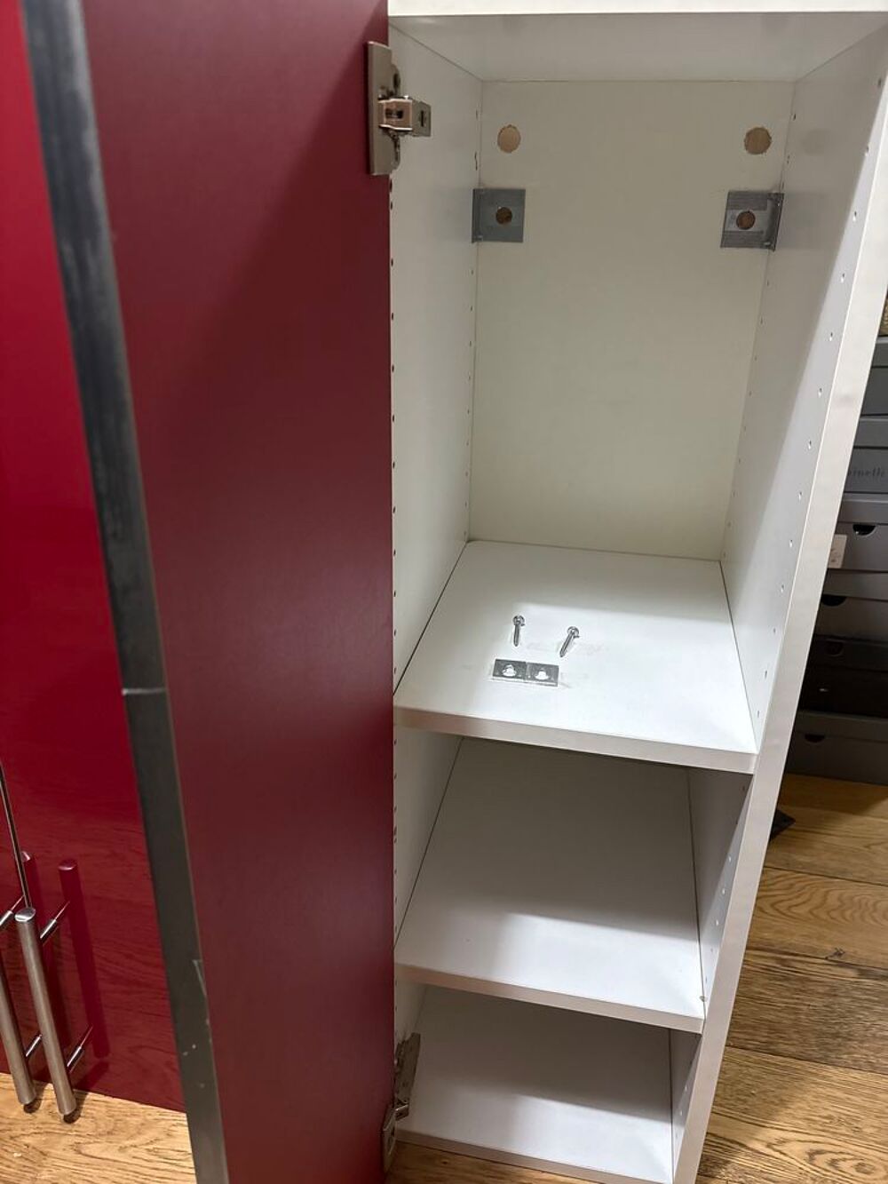 Lot de 5 meubles hauts de cuisine IKEA rouge laqu&eacute;" Meubles
