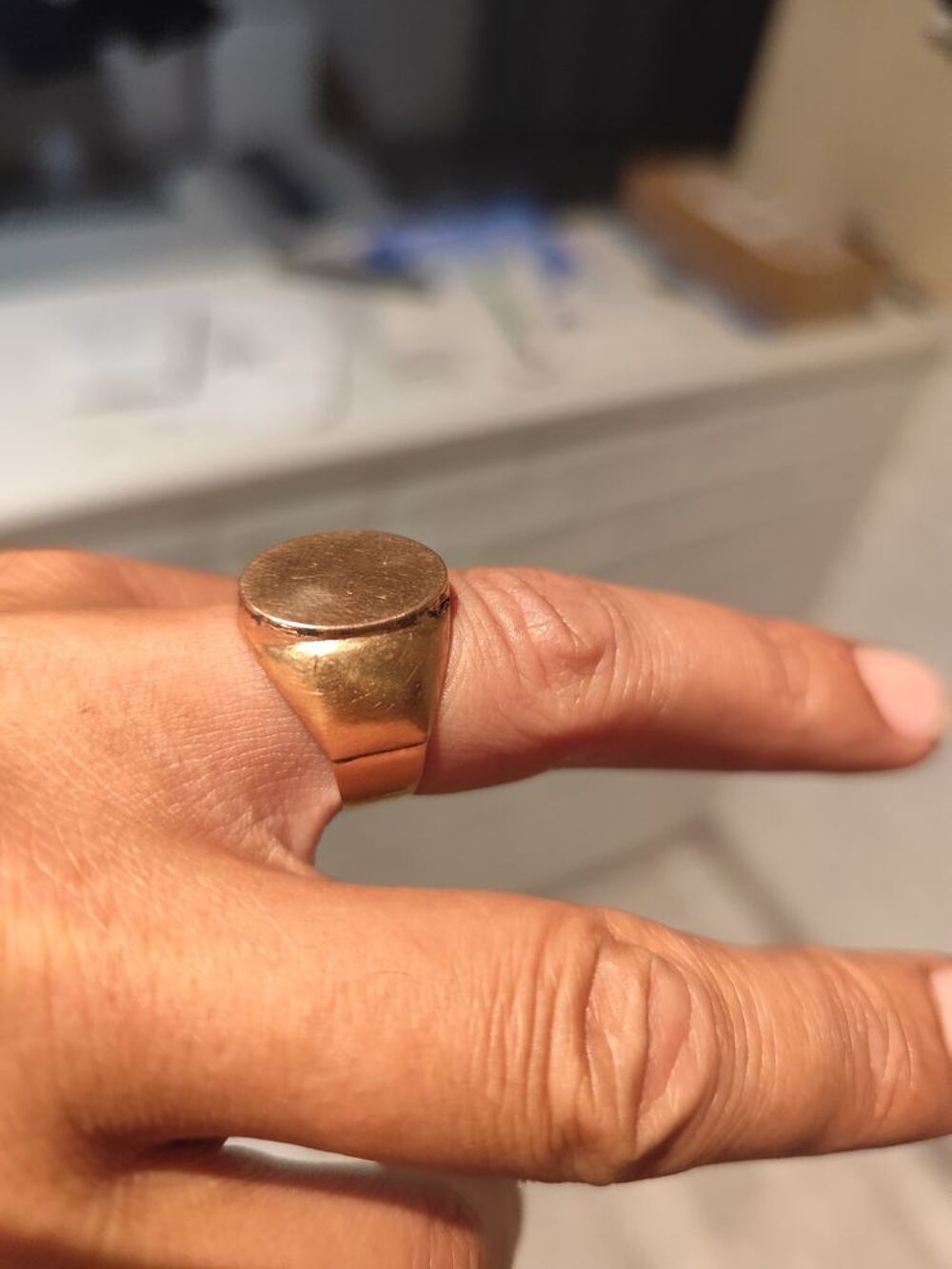 Bague or homme ancienne 18 carats 8 grammes Bijoux et montres