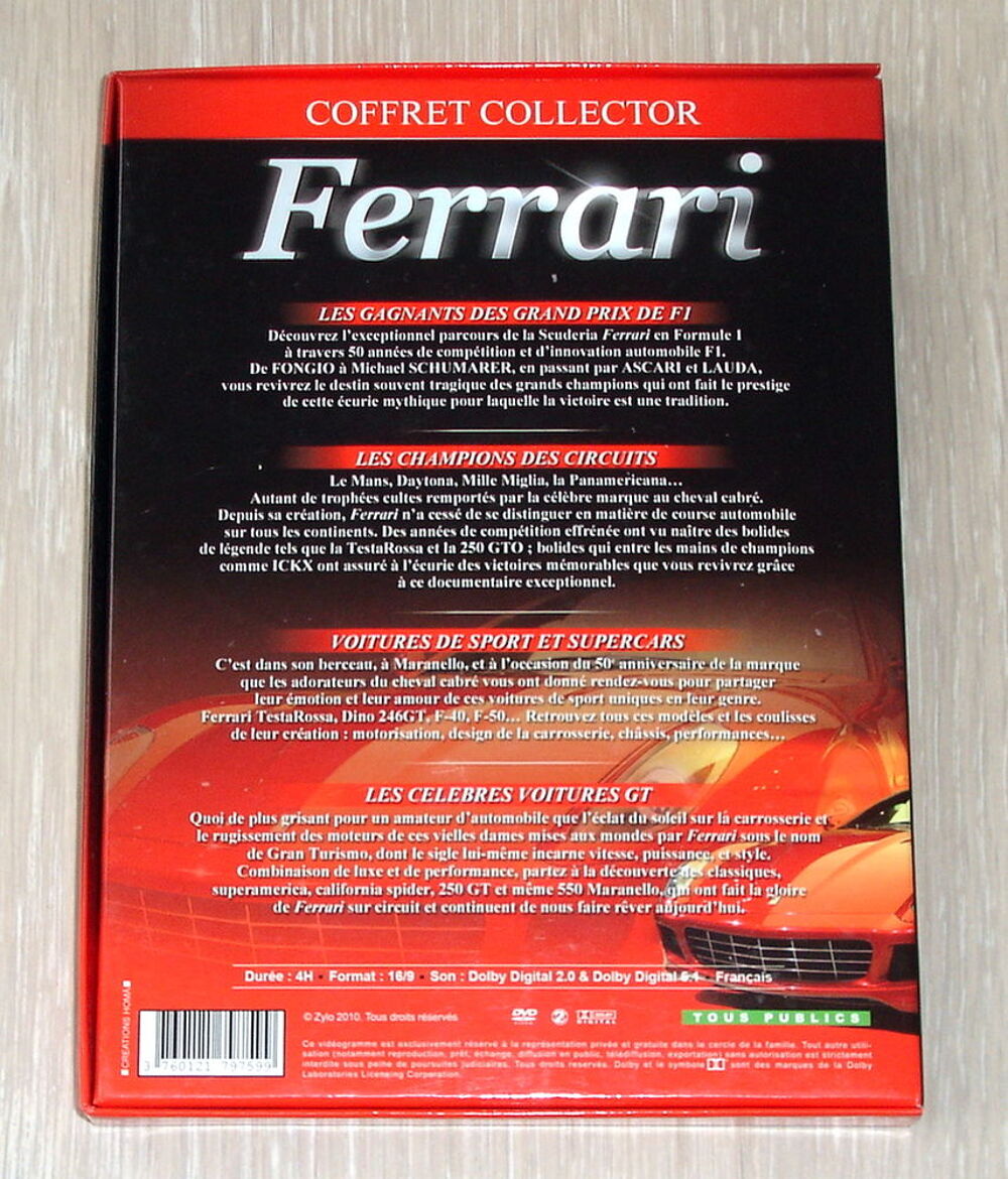 FERRARI - COFFRET COLLECTOR - LA GRANDE SAGA -2xDVD -4h-2010 DVD et blu-ray