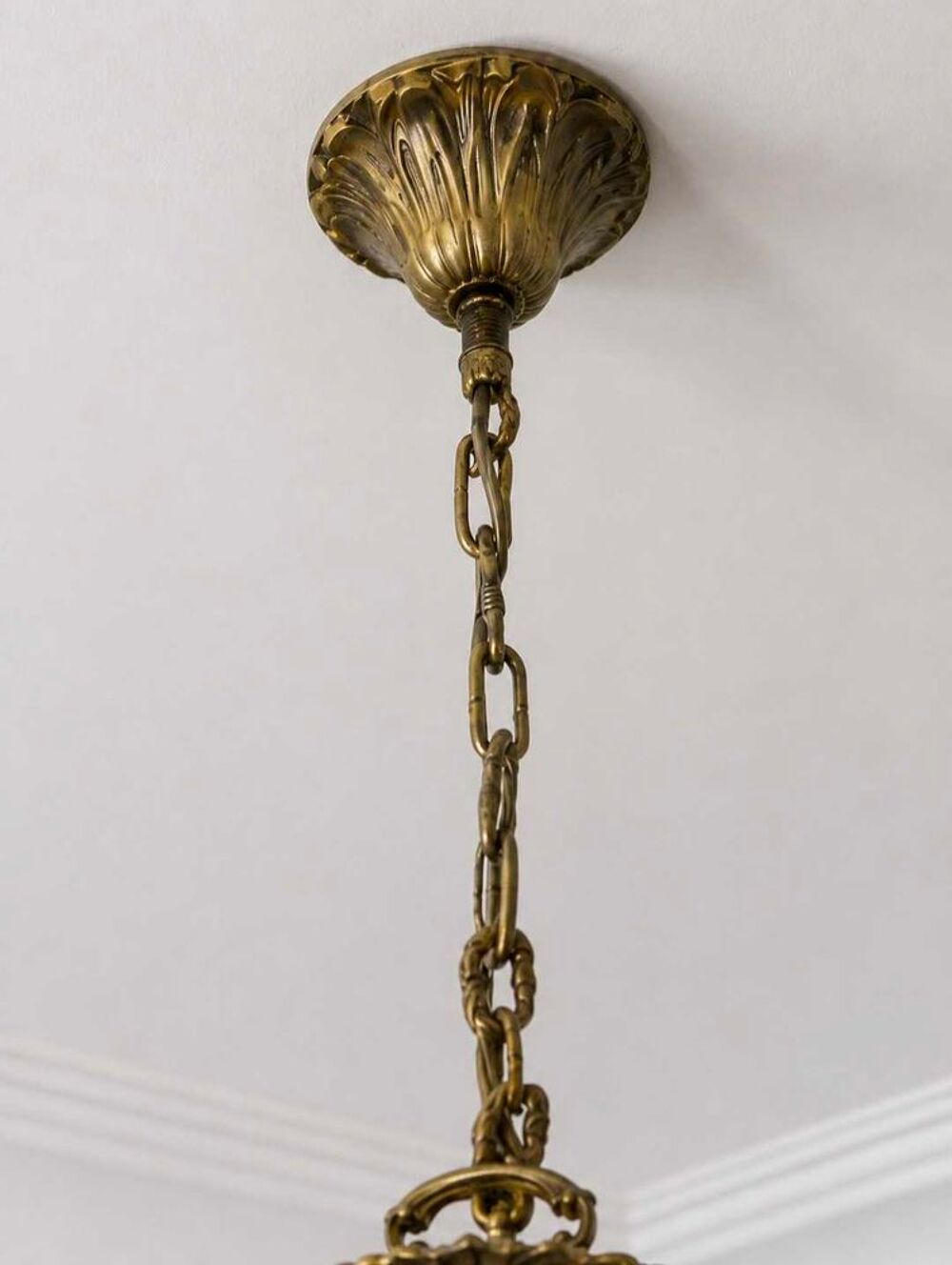 Lustre ancien en bronze 8 lumi&egrave;res €" Style Louis XV €" Excellent &eacute;tat Décoration