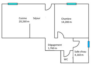  Appartement  vendre 2 pices 41 m