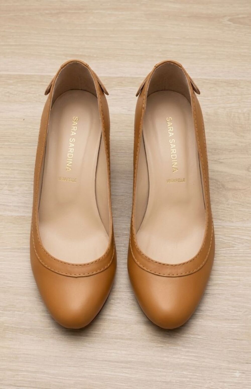 Ballerines / Escarpins en cuir camel - Taille 39 Chaussures