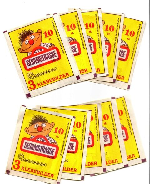 10 pochettes  Sesamstrasse  CTW neuves et scell�es - 1978 20 Argenteuil (95)