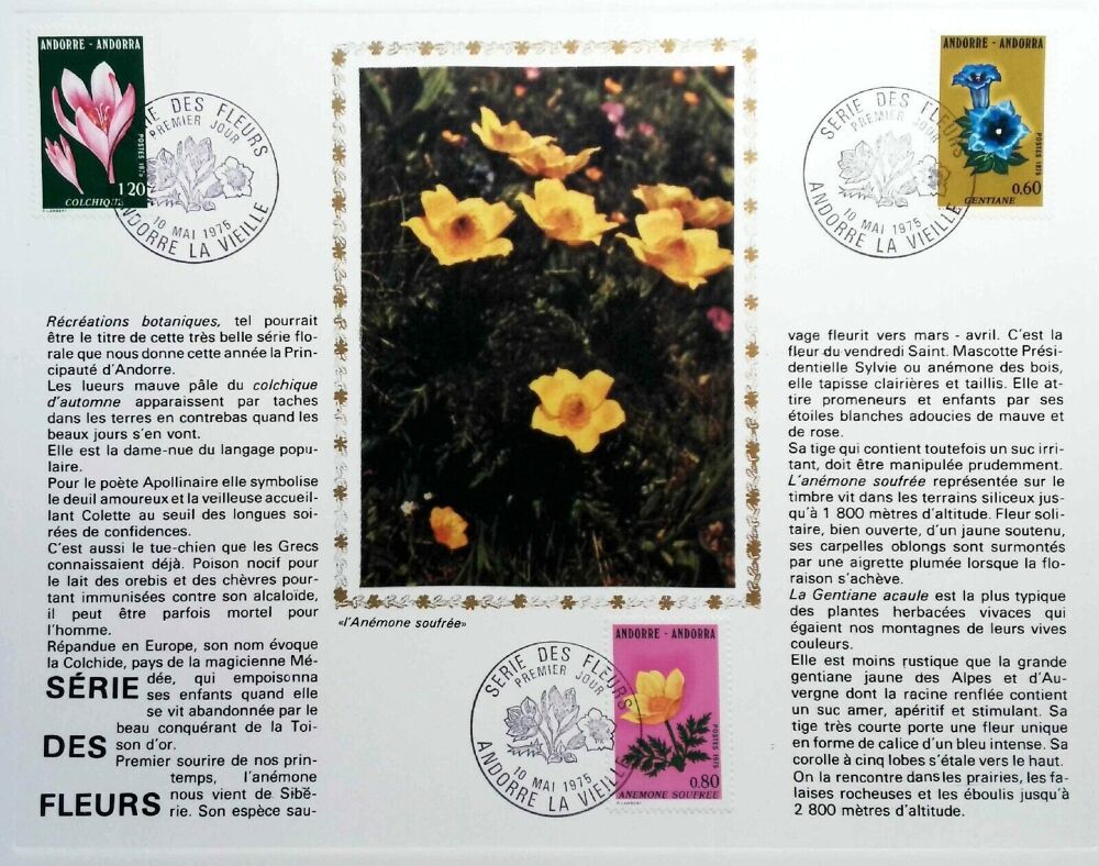 Feuillet philat&eacute;lique CEF n&deg;23 serie des fleurs tirage 1155 