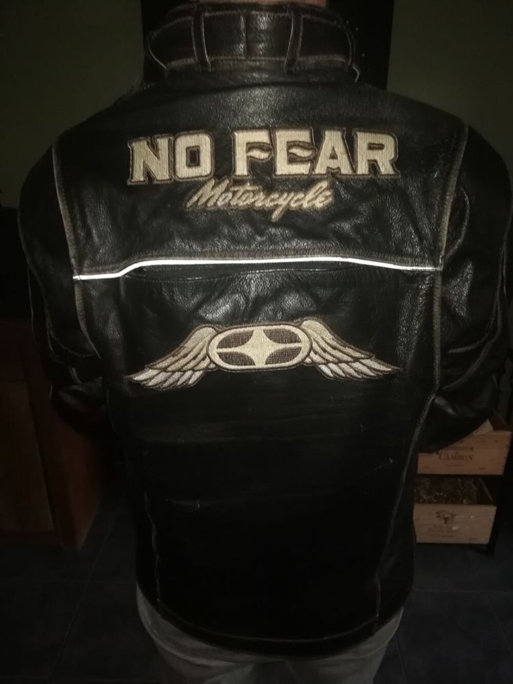 blouson moto cuir vintage Vêtements