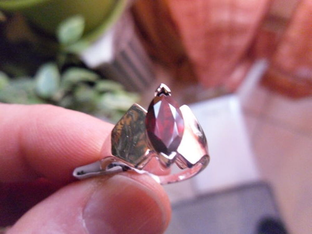 Belle bague Grenat 2,5 carats, anneau Argent, NEUF Bijoux et montres
