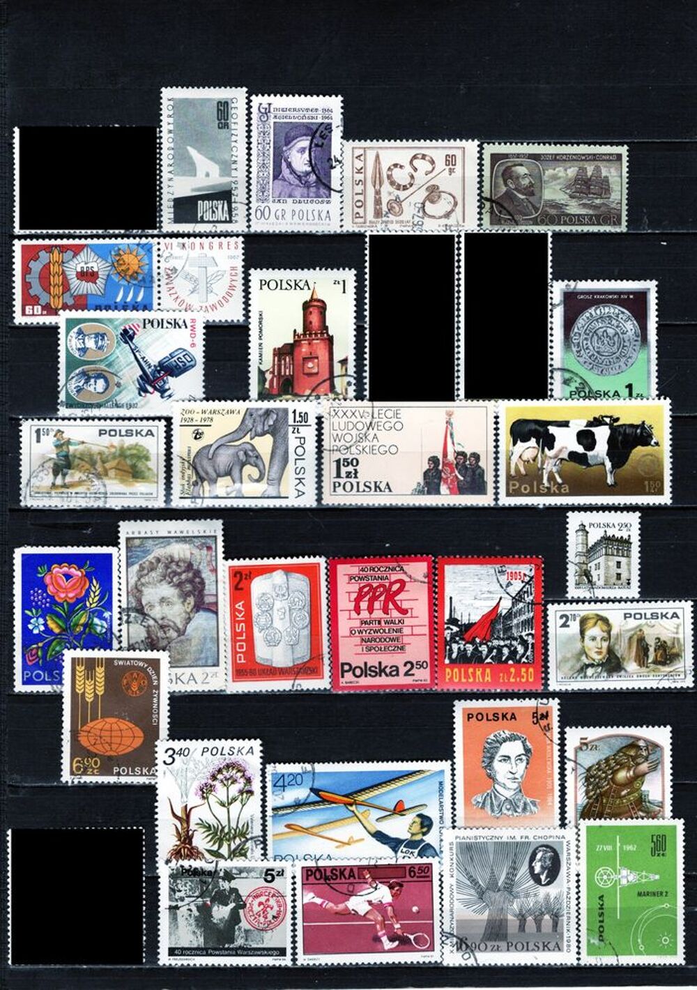 lot de 47 timbres de POLOGNE 