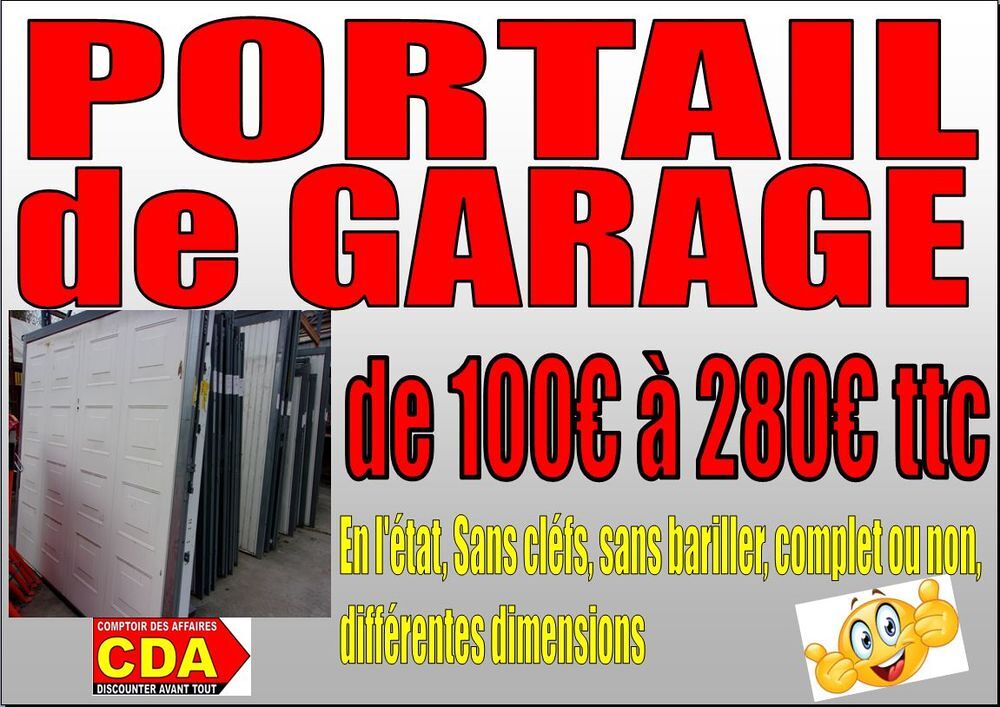 PORTE GARAGE OCCASION - dans l'&eacute;tat Bricolage