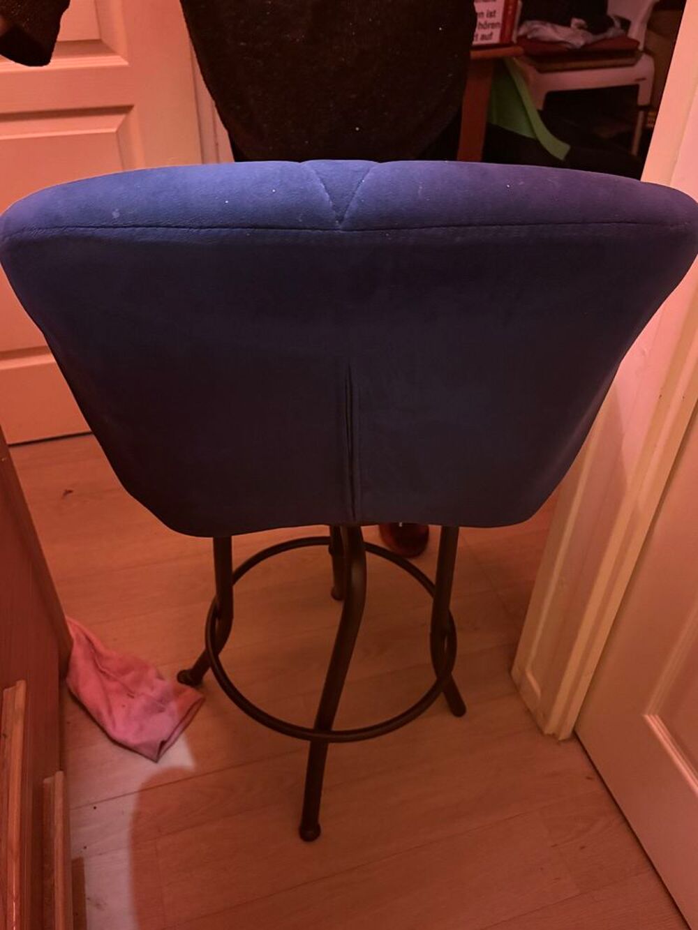 2 Chaise de bar pivotant 360? en velours bleu Meubles