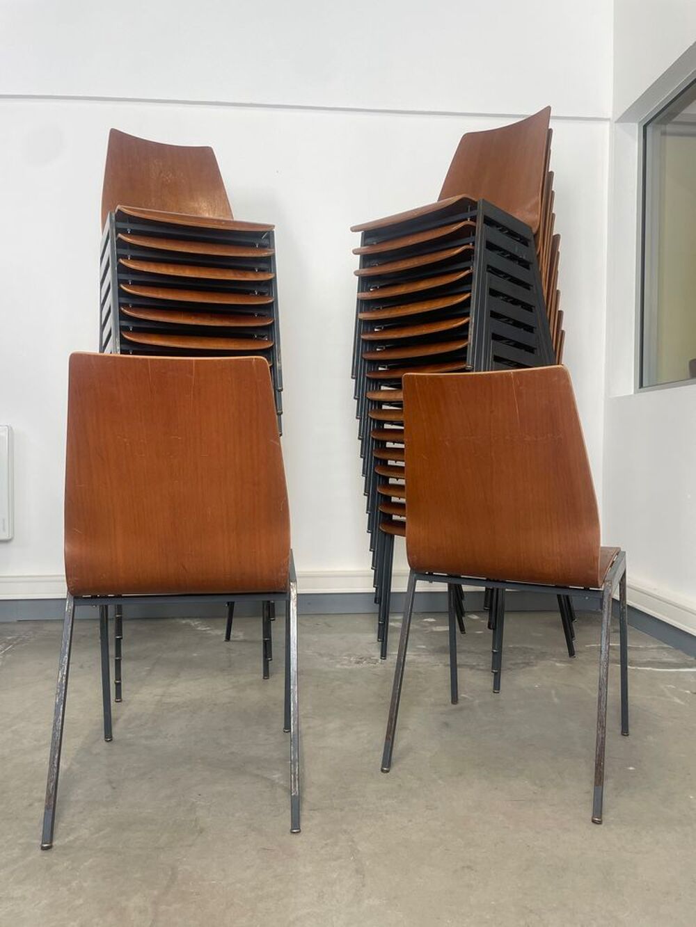 Chaises vintage bois acier bistrot caf&eacute; LIVRAISON POSSIBLE Meubles