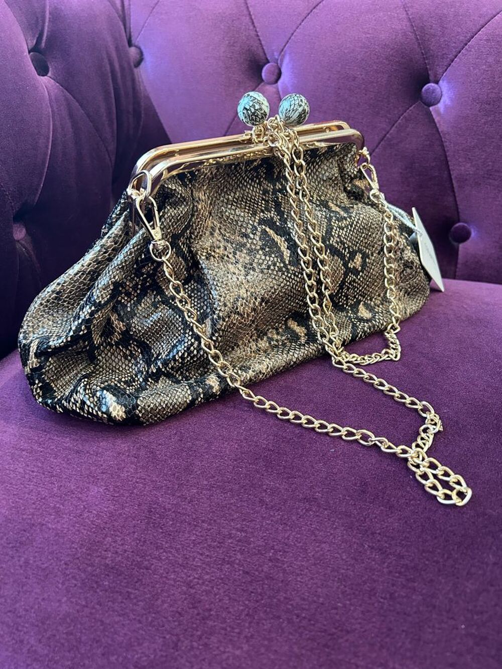 Sac &agrave; main style python Maroquinerie