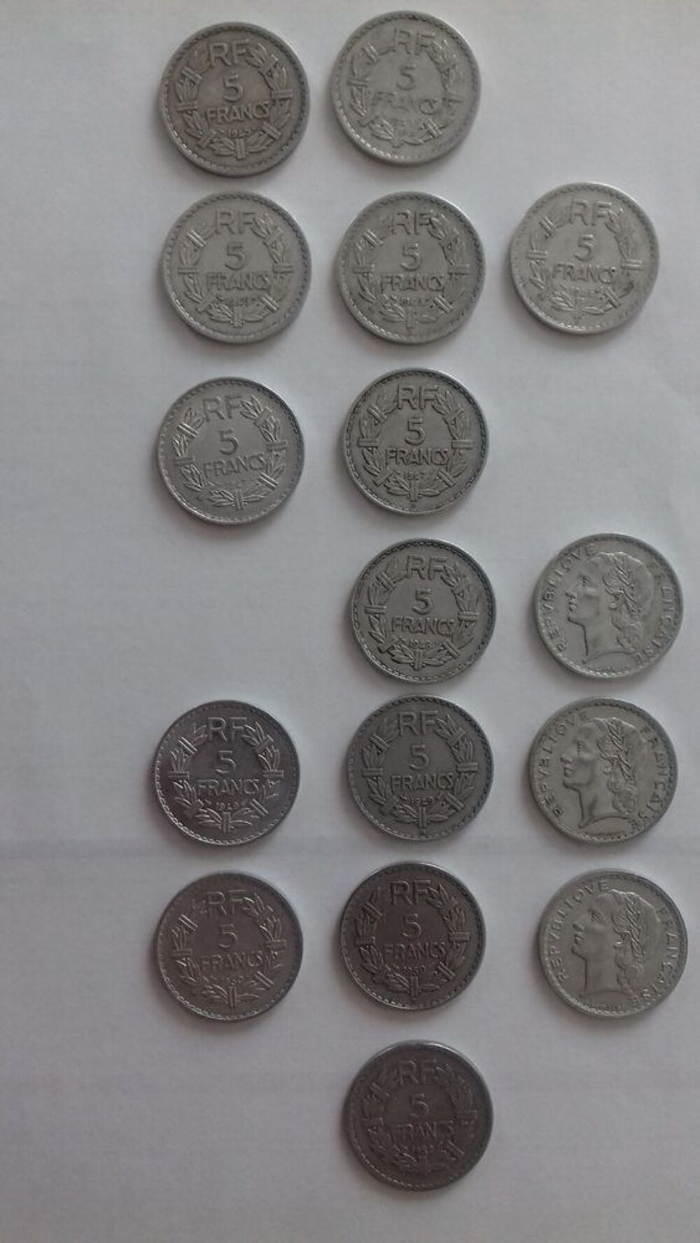 5 FRANCS ALUMINIUM 1945 &agrave; 1952 