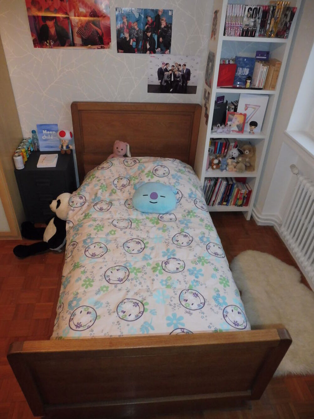 Cadre de lit bois massif 100*190 cm Meubles