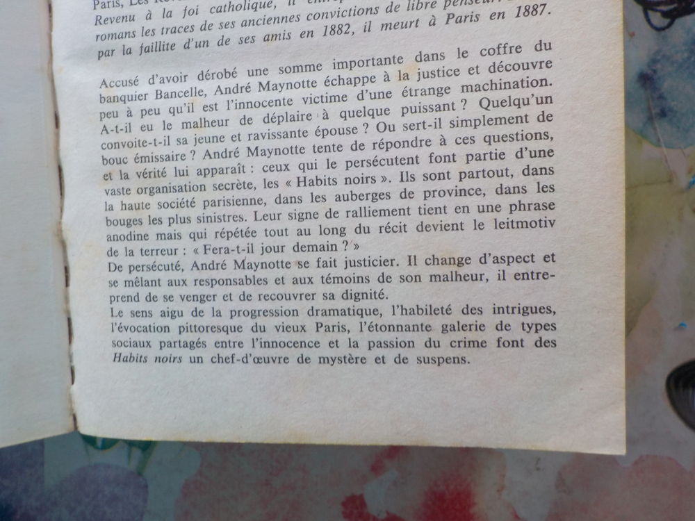 LES HABITS NOIRS de Paul FEVAL Ed. Le Livre de Poche Livres et BD