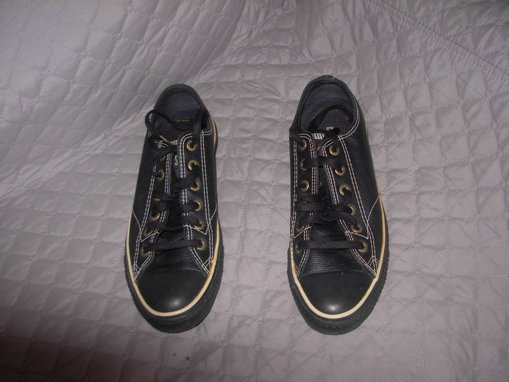 Converses homme p. 41 cuir noir basses avec lacets ALL*STAR Chaussures