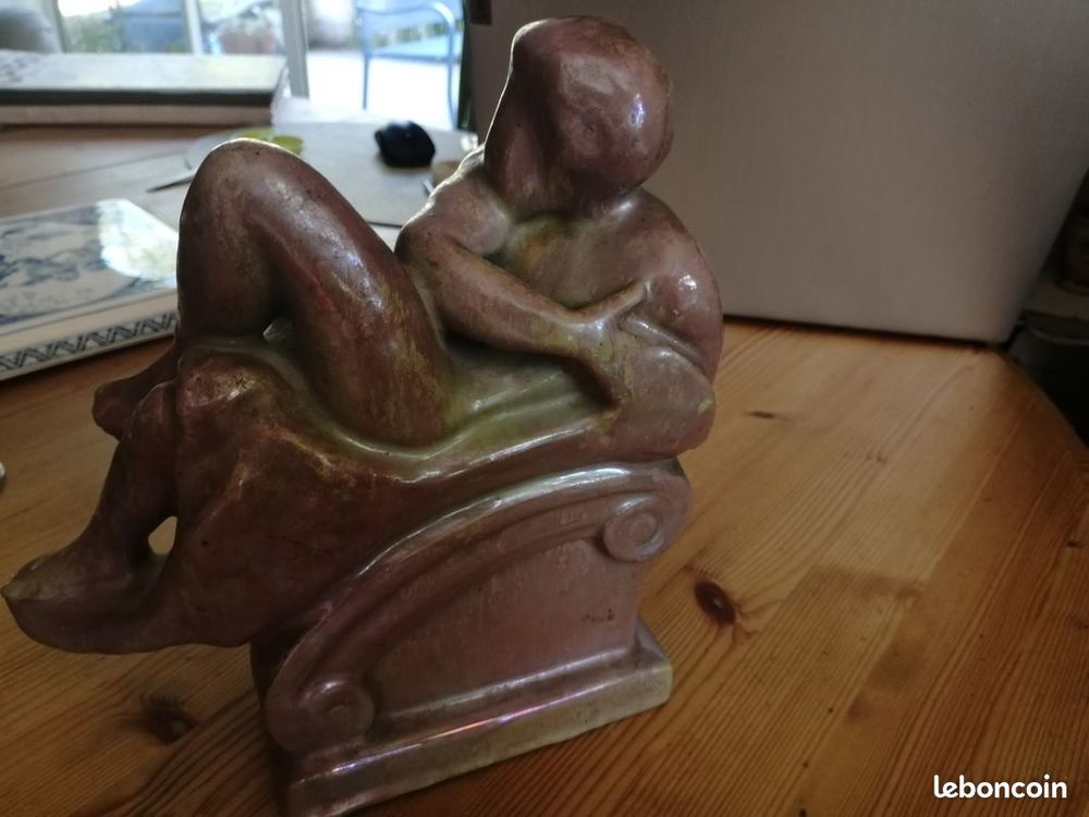 statue scupture statue violette faience porcelaine homme Décoration