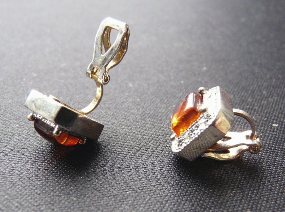 Parure en Ambre Naturel: 2 bagues + 2 Boucles d'Oreilles + 1 Bijoux et montres