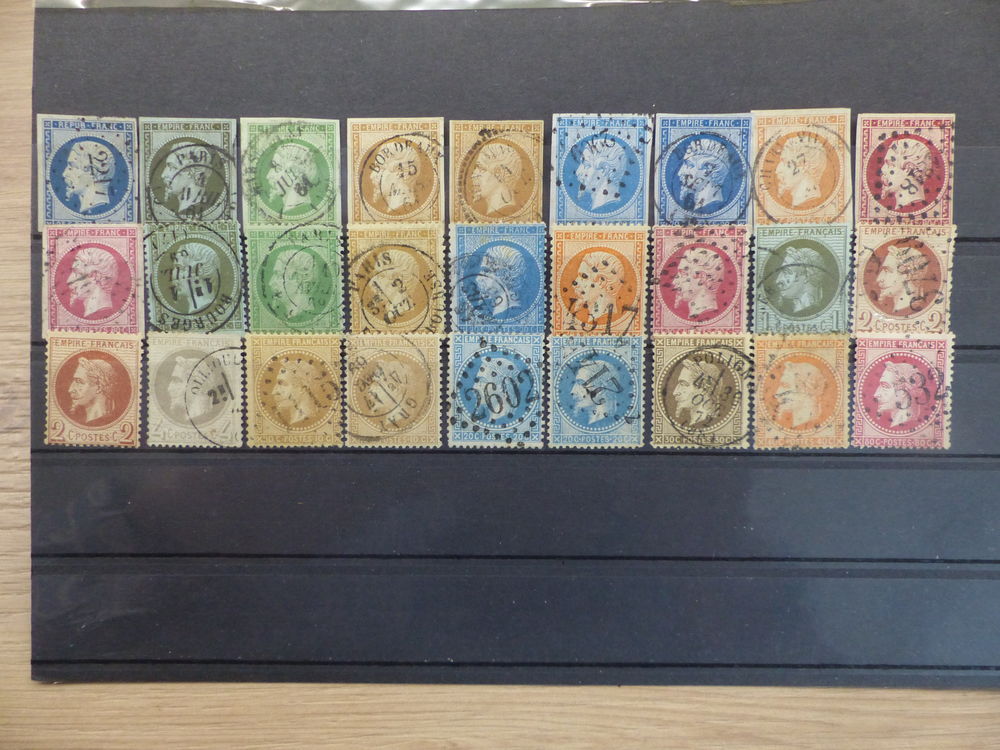 LOT DE TIMBRES NAPOLEON OBLITERES COITE TOTALE 967 € 
