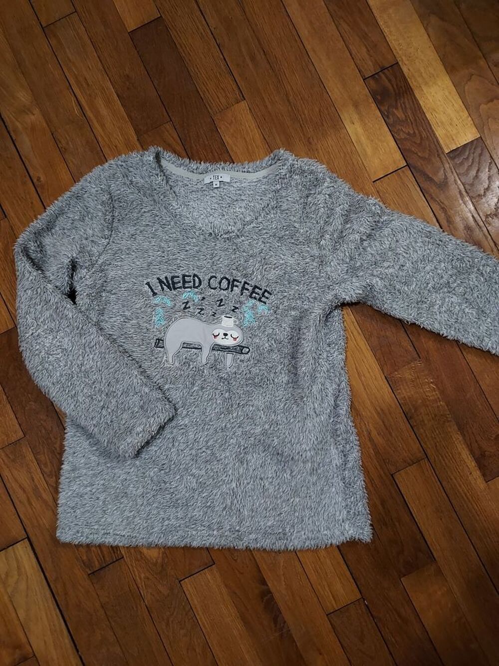Pull pyjama "I need a coffee" Vêtements