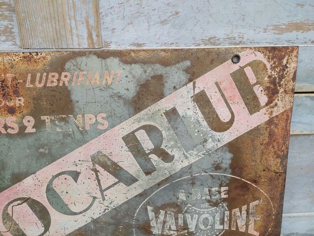 Ancienne Plaque T&ocirc;le Publicitaire Valvoline Docarlub
