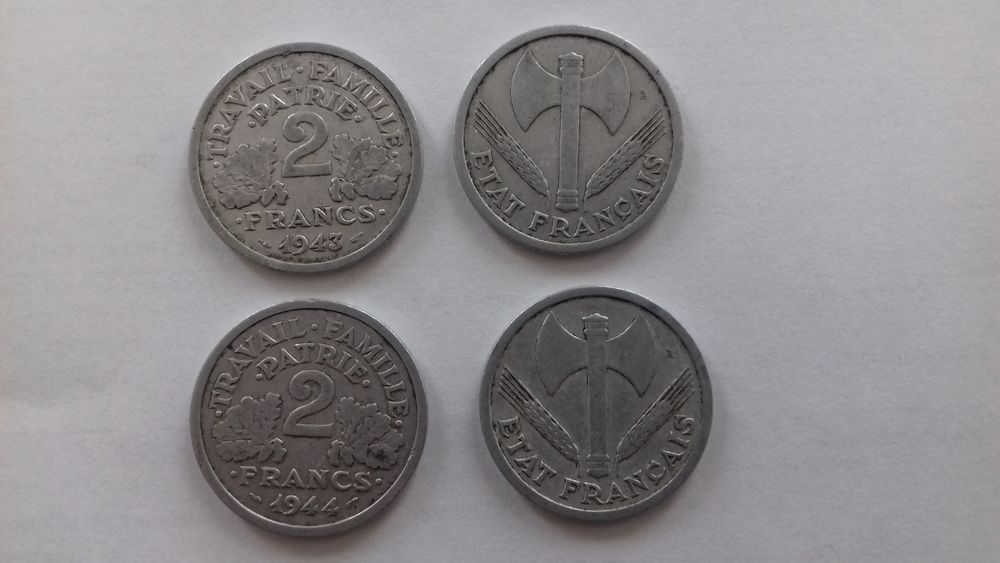 2 FRANCS ALUMINIUM 1941 &agrave; 1959 