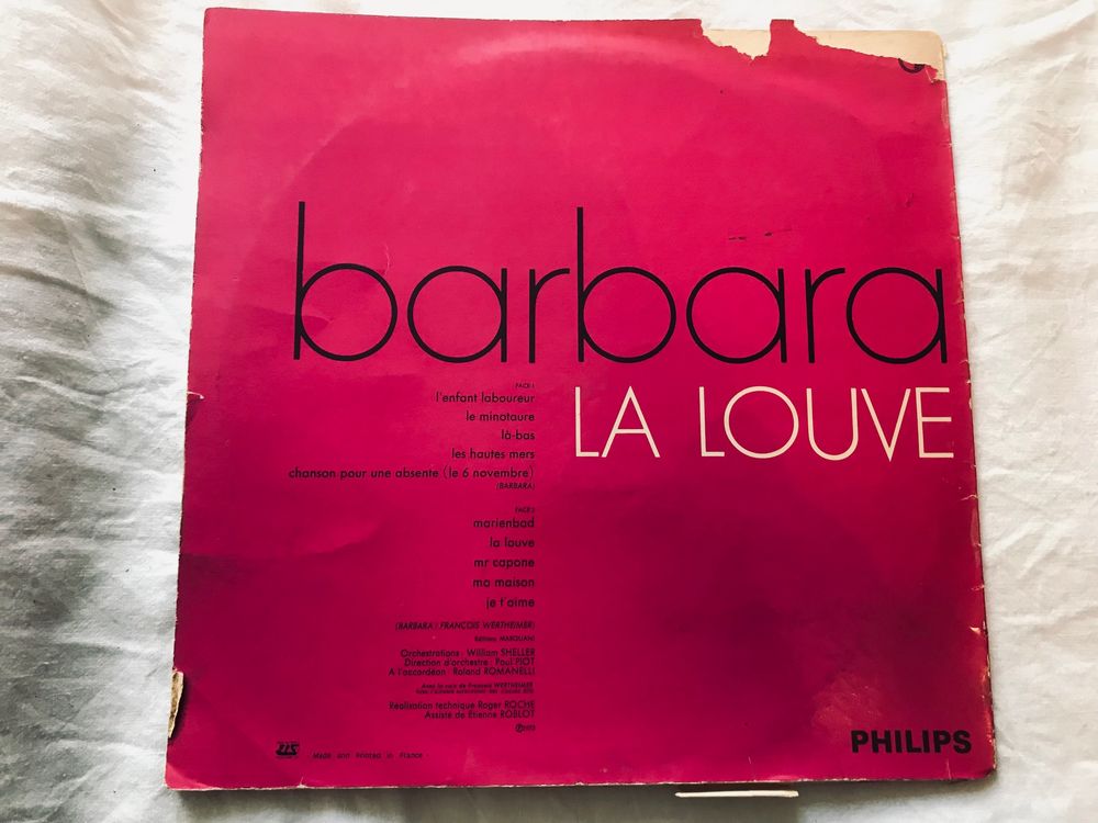 Vinyle 33 tours Barbara " La louve " CD et vinyles