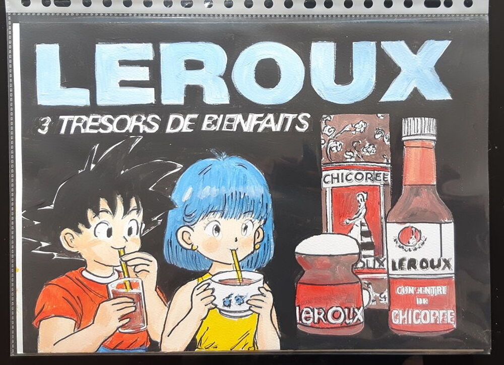 bl peinture - d&eacute;tournement - chicor&eacute;e leroux et dragon ball Décoration