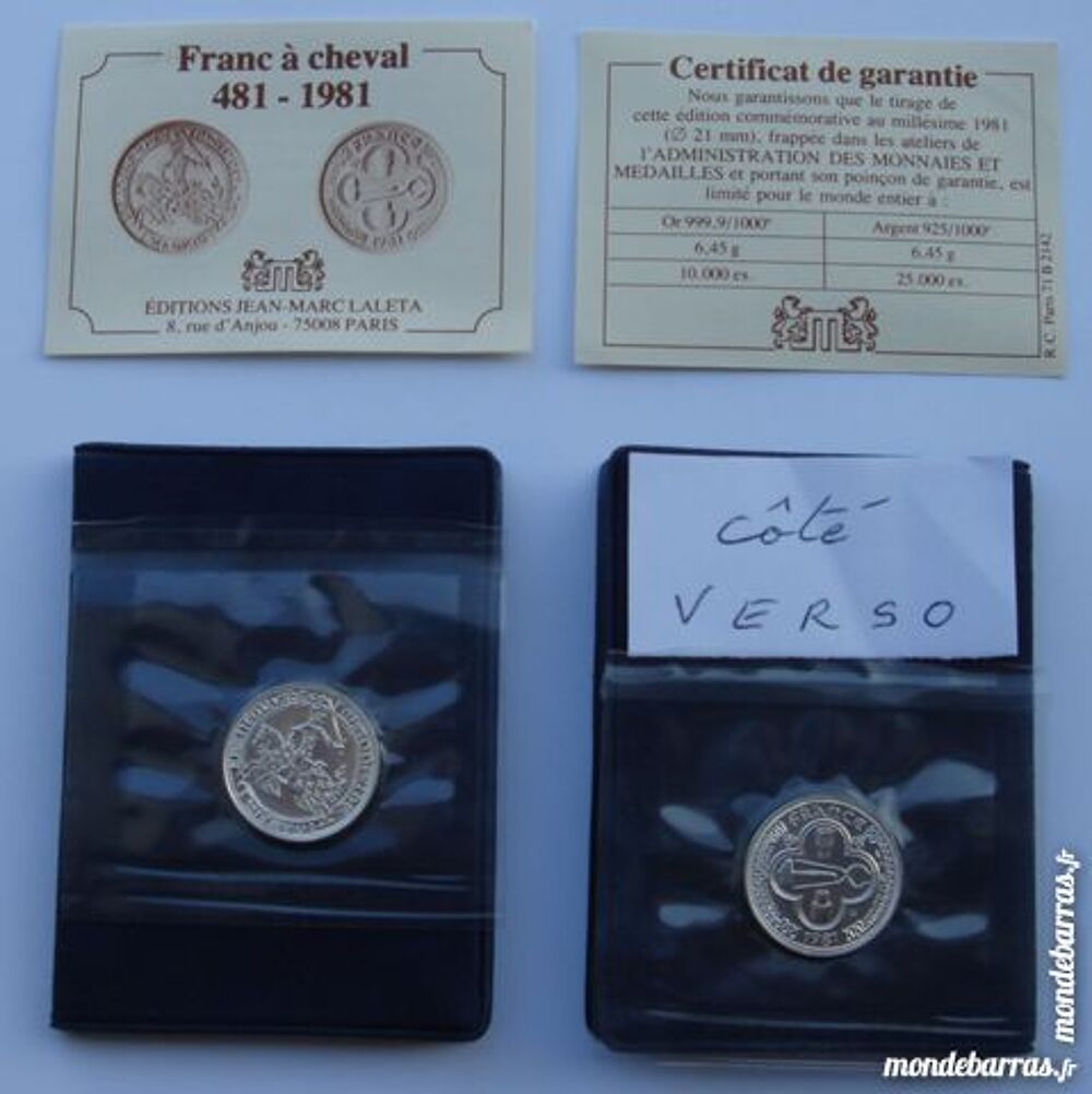 Superbe M&eacute;daille Franc &agrave; cheval - 481-1981 Argent 