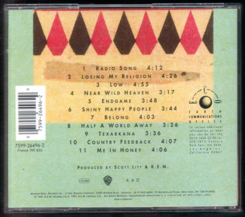 Album CD : R.E.M. - Out of time. CD et vinyles