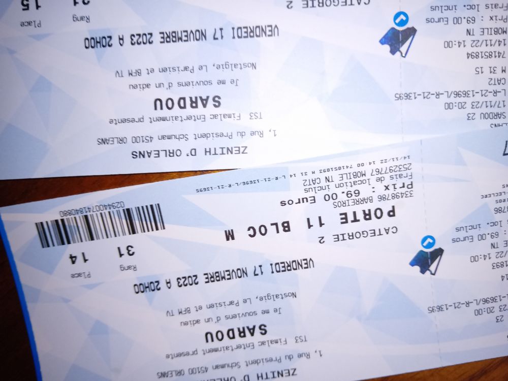 Places concert Michel sardou Billetterie