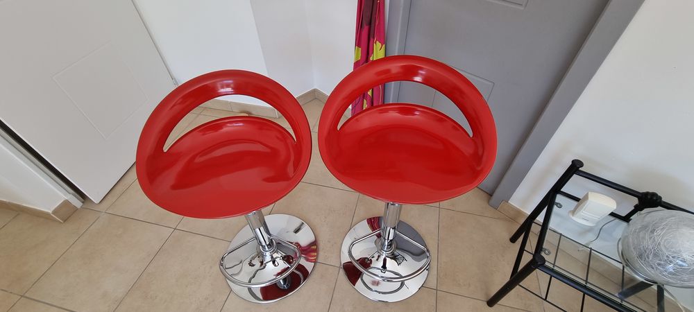 Lot de 2 tabourets rouge Meubles