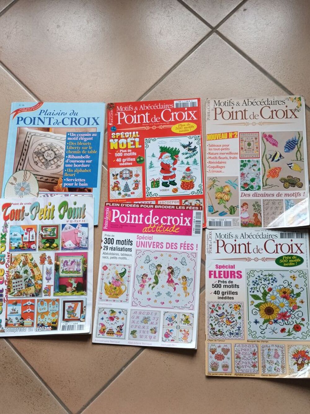 Lot de 29 magazines +1 livre broderie crochet point de croix 