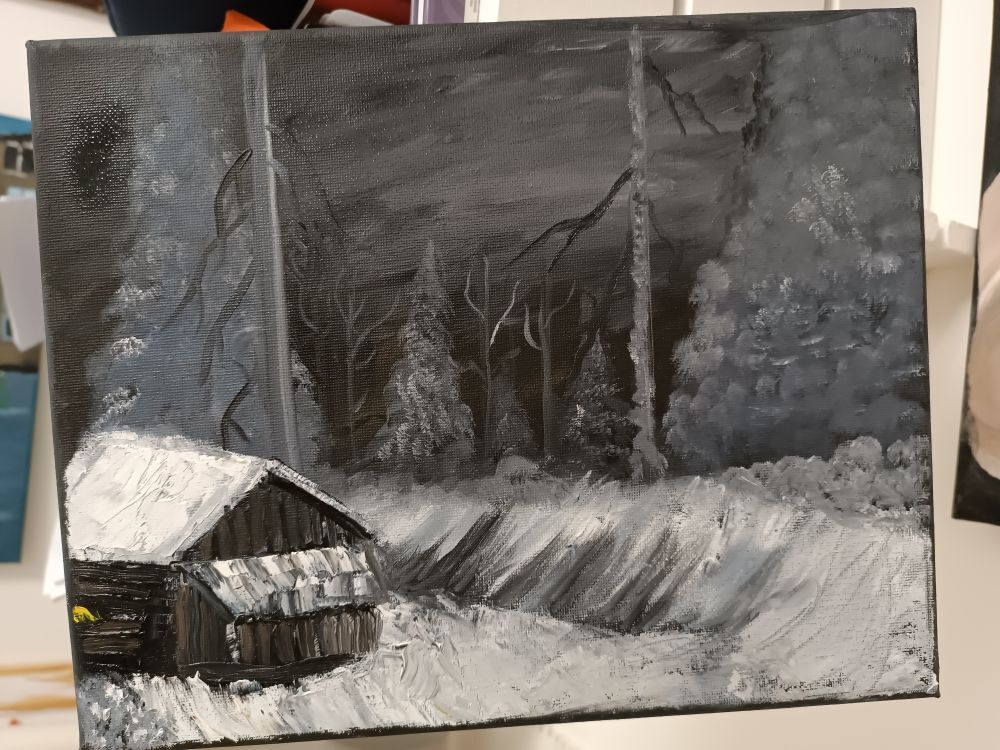 tableau peinture huile for&ecirc;t 