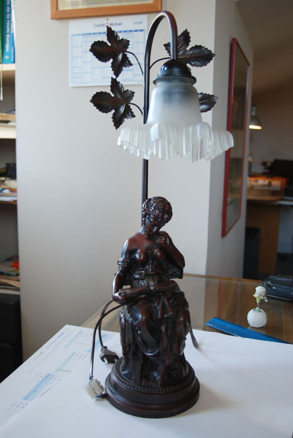 lampe de bureau ancienne en regule Décoration