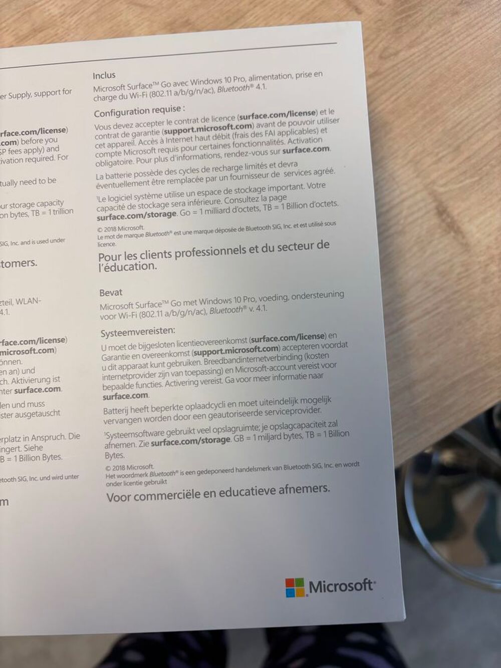 Ordinateur surface Go " Microsoft " Matériel informatique