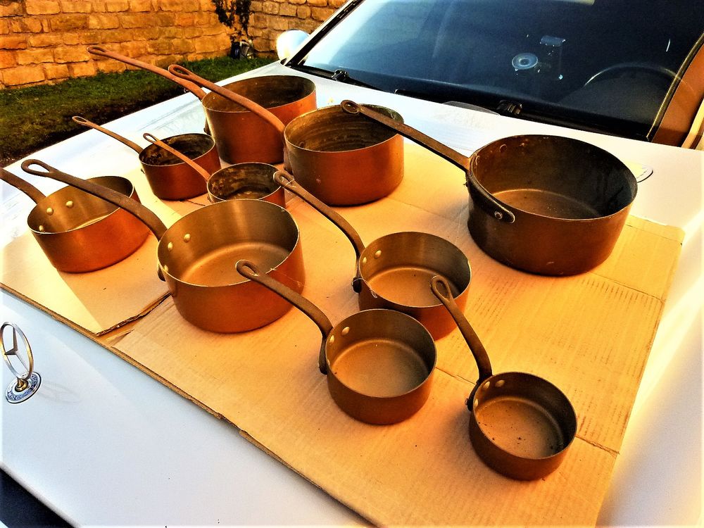 Ancienne batterie poilons Dame Jeanne pour professionnel Cuisine