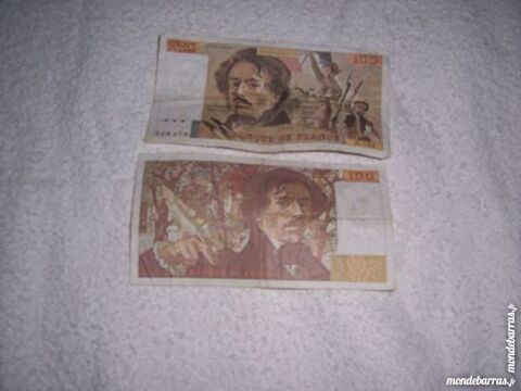 2 BILLETS DE 100 FRANCS DELACROIX 1980/1986 6 Soullans (85)