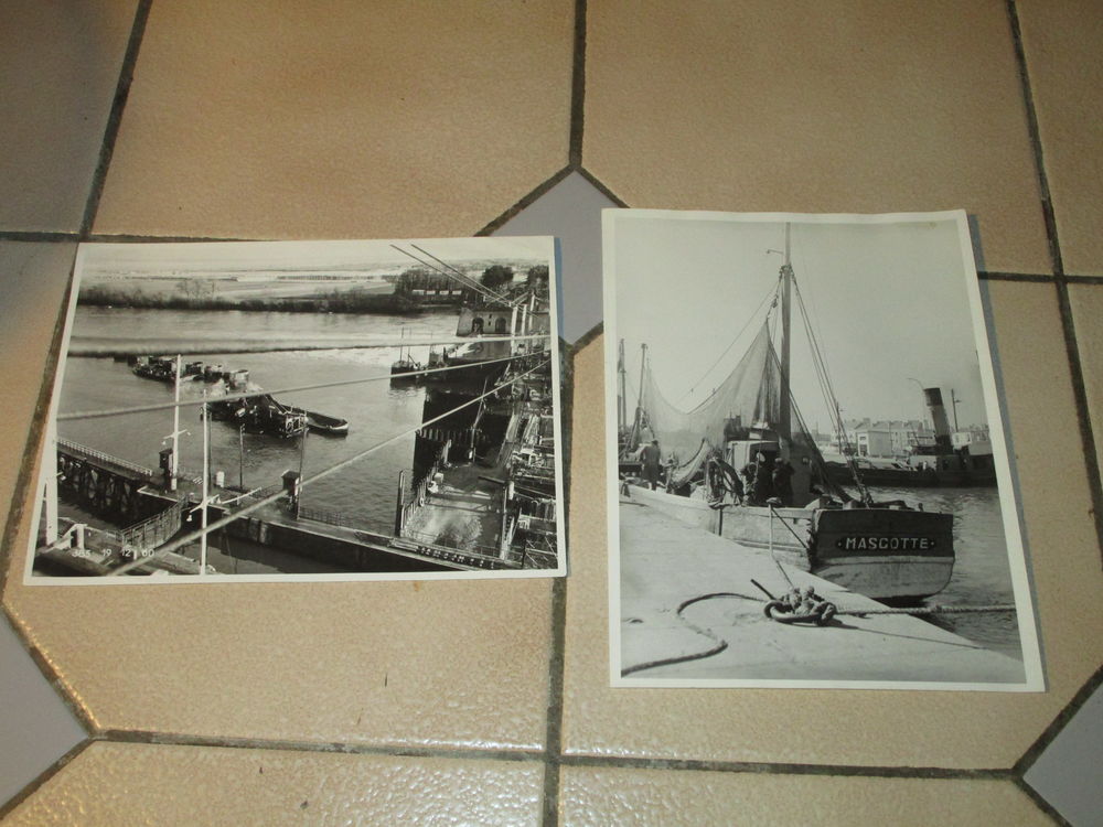 VIEILLE PHOTO"BATEAU DRAGUE 1960+BATEAU DE PECHE" 