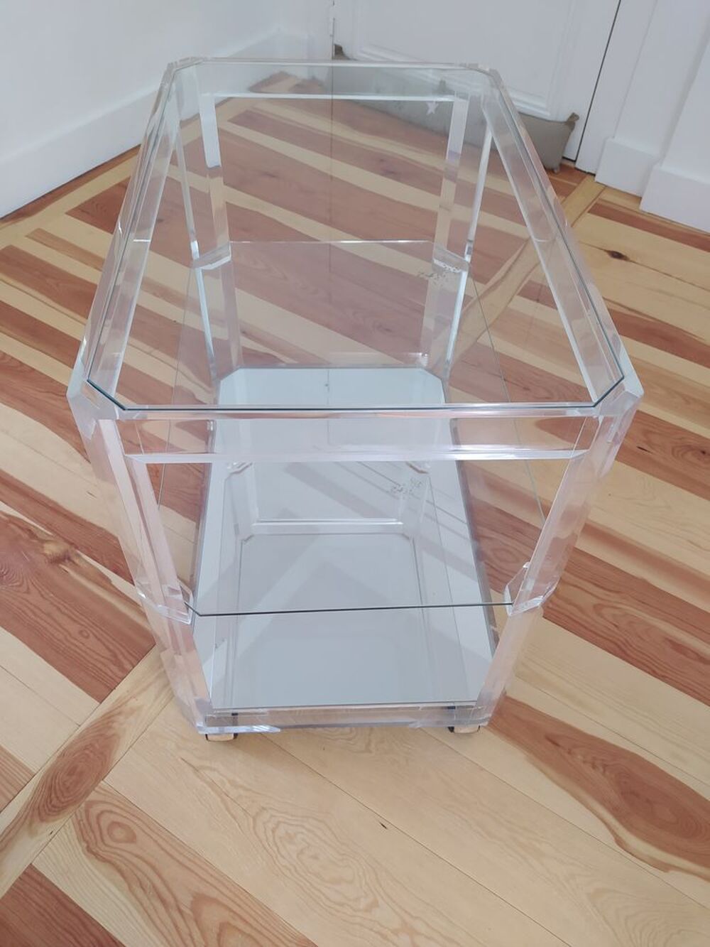 Bout de canap&eacute; plexiglas - sign&eacute; M.Micoud Meubles